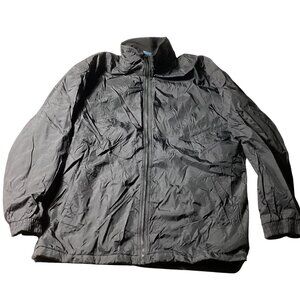 Sport Essentials: Fleece Lined Nylon Windbreaker in Black, Size Large